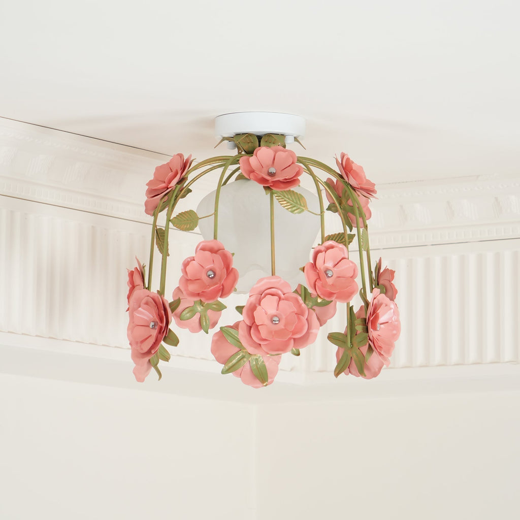 Pavo Plafonnier Romantique en Verre Fleur - Neutralighting