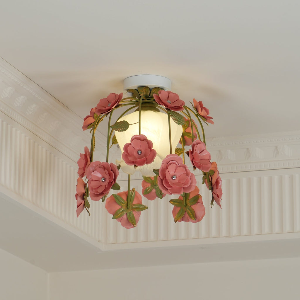 Pavo Plafonnier Romantique en Verre Fleur - Neutralighting