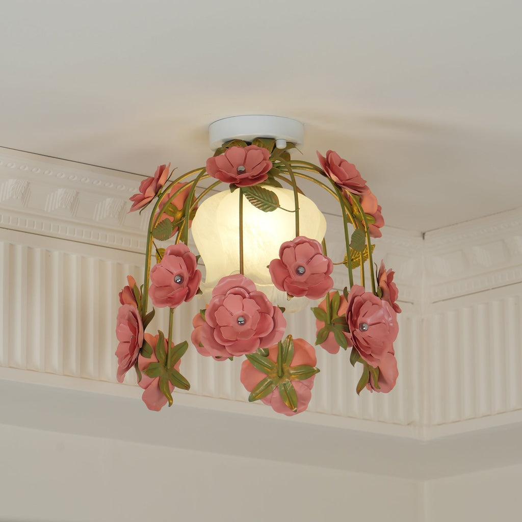 Pavo Plafonnier Romantique en Verre Fleur - Neutralighting