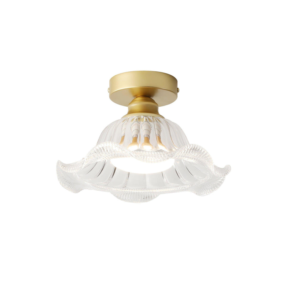 Rosa Plafonnier Verre Froncé Abat-jour Moderne Chambre - Neutralighting