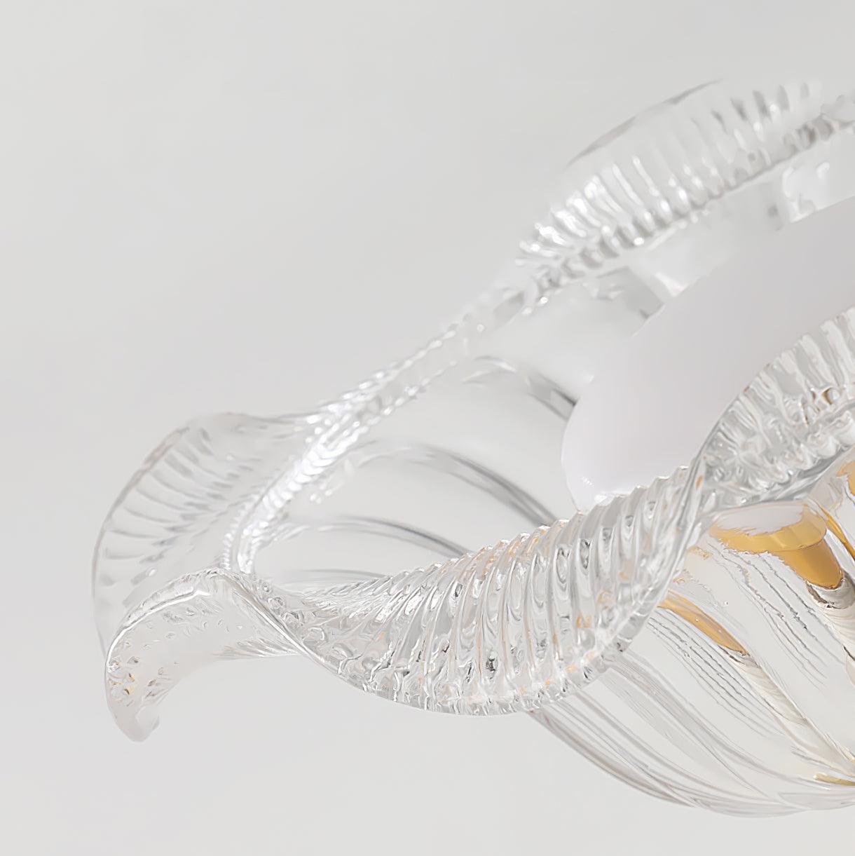 Rosa Lustre Plafonnier Verre Bord Laiton Élégant - Neutralighting