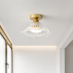 Rosa Lustre Plafonnier Verre Bord Laiton Élégant - Neutralighting