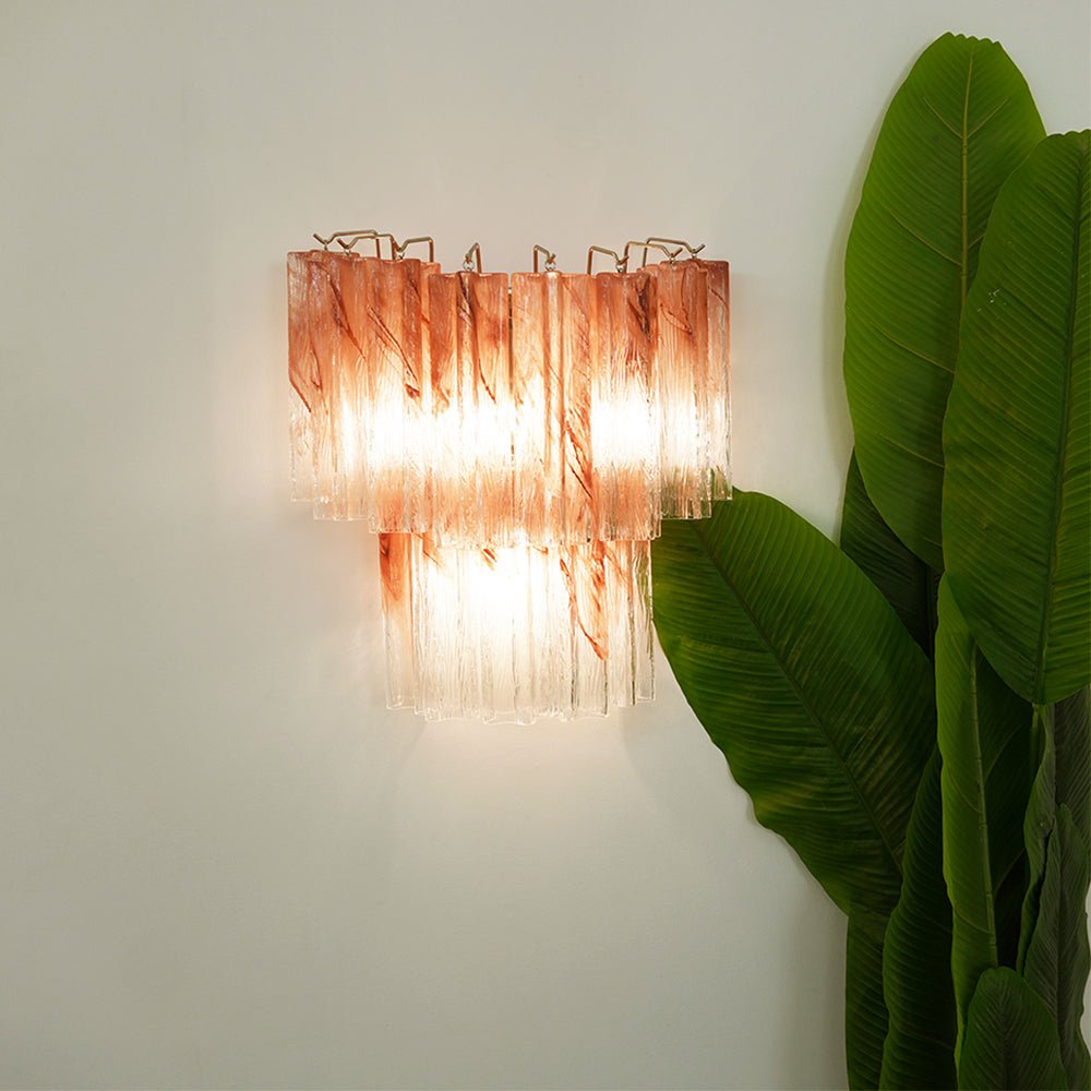 Aurora Luminaire Mural Rose Verre Lames Romantique Aquarelle - Neutralighting