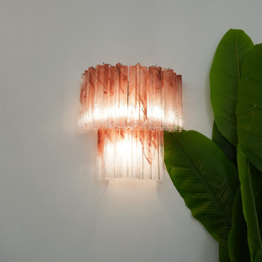 Aurora Luminaire Mural Rose Verre Lames Romantique Aquarelle - Neutralighting