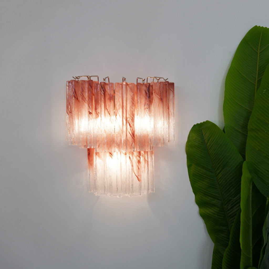 Aurora Luminaire Mural Rose Verre Lames Romantique Aquarelle - Neutralighting