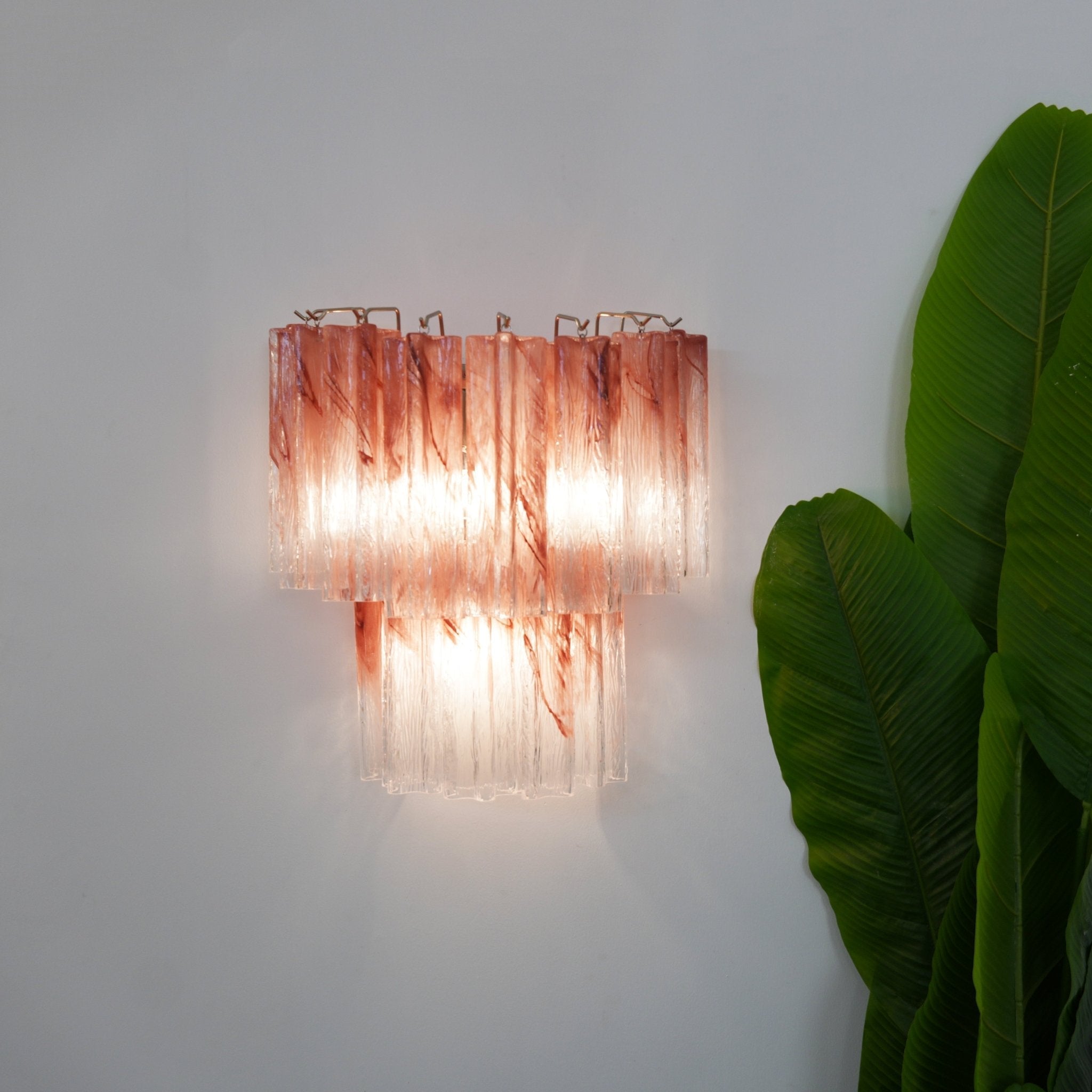 Aurora Luminaire Mural Rose Verre Lames Romantique Aquarelle - Neutralighting