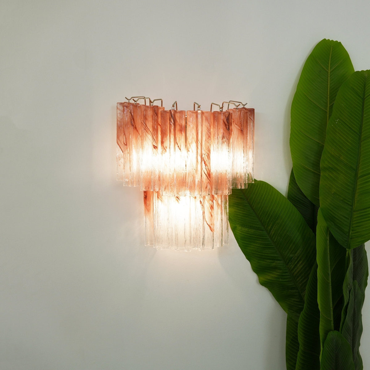Aurora Luminaire Mural Rose Verre Lames Romantique Aquarelle - Neutralighting