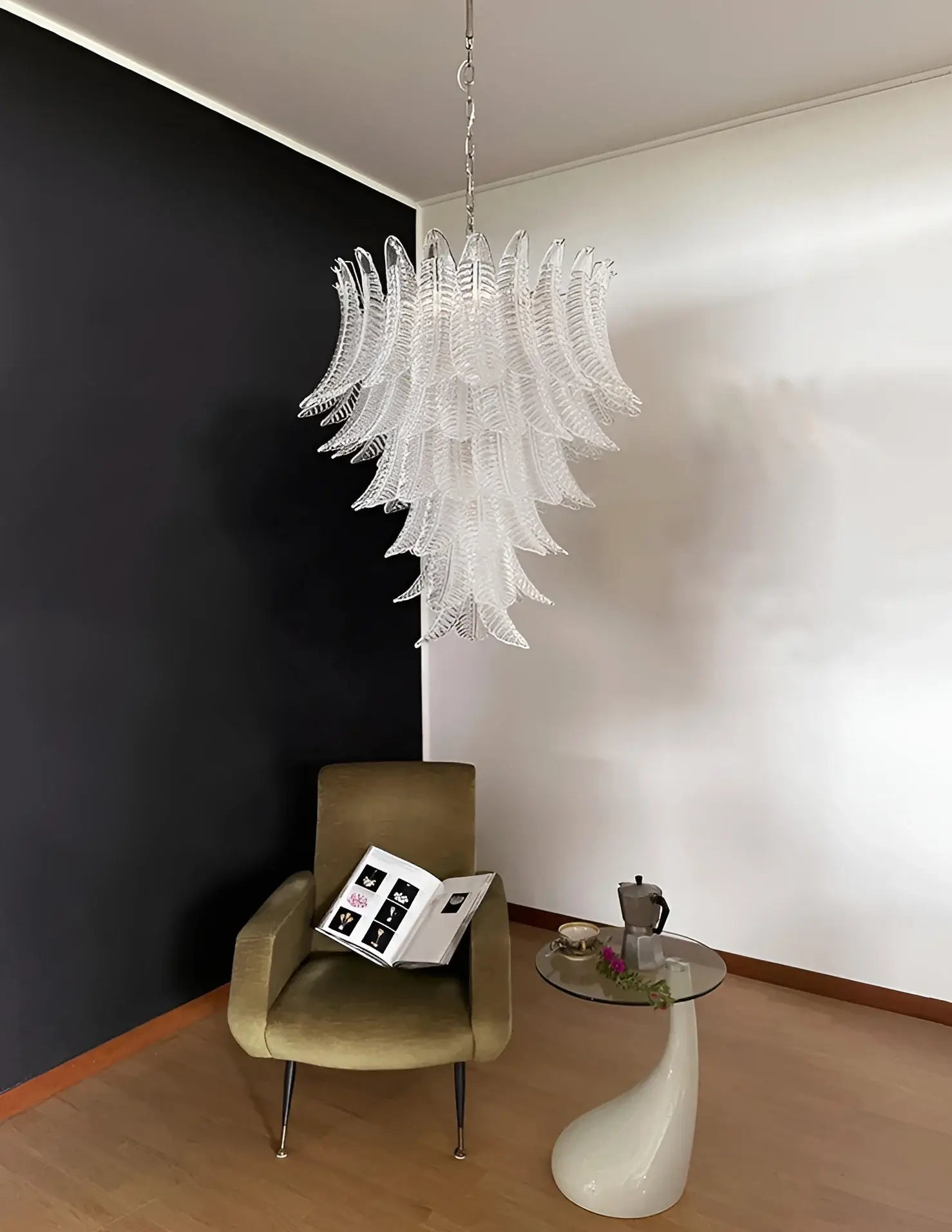 Aurora Lustre Transparent Verre Feuille Cascadant Élégant - Neutralighting