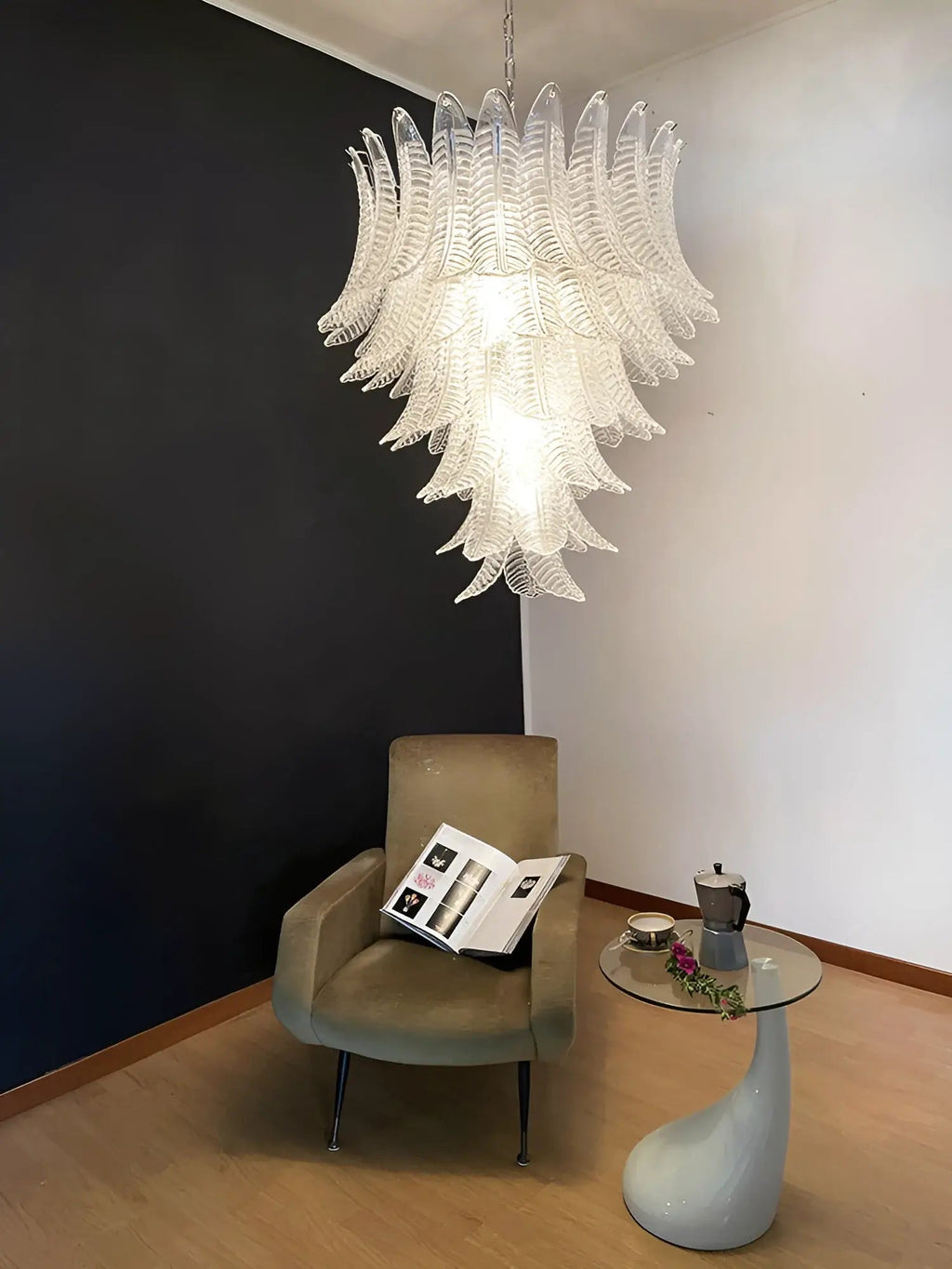 Aurora Lustre Transparent Verre Feuille Cascadant Élégant - Neutralighting