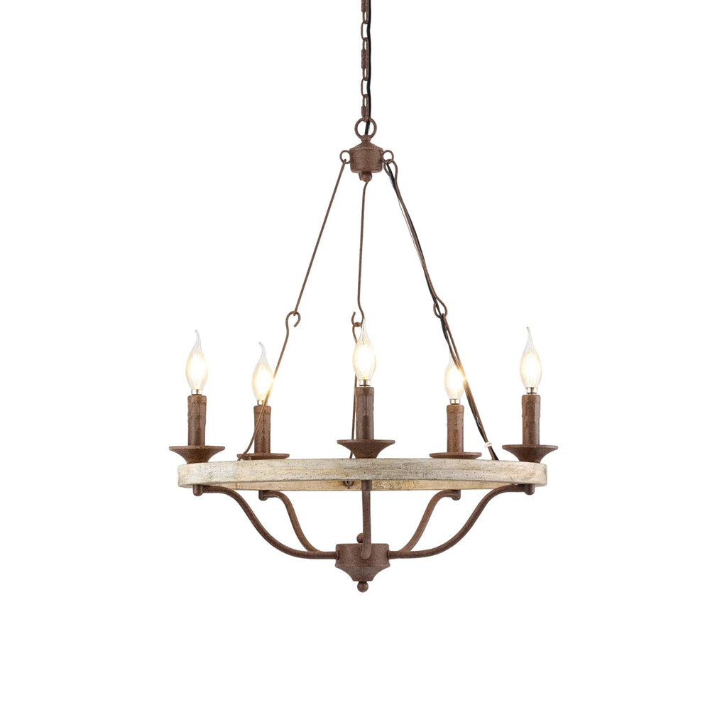 Rosalind Lustre Industriel Vintage Bois Métal Wheeler - Neutralighting