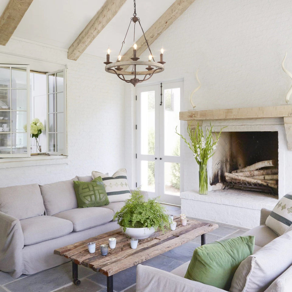 Rosalind Lustre Industriel Vintage Bois Métal Wheeler - Neutralighting