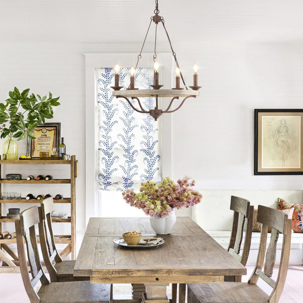 Rosalind Lustre Industriel Vintage Bois Métal Wheeler - Neutralighting