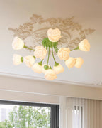 Rose Plafonnier Pétales Sculptés Lueur Douce - Neutralighting