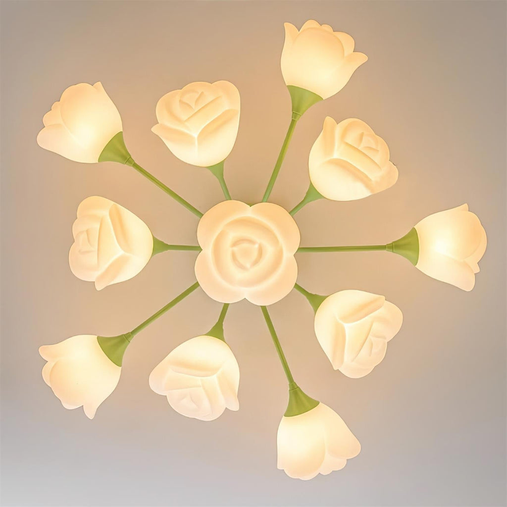Rose Plafonnier Florale Abat-jour Romantique Lueur - Neutralighting