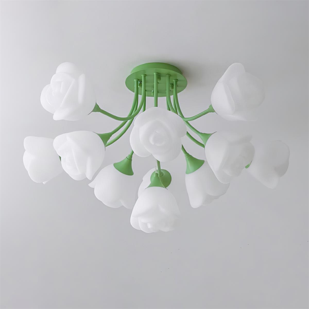 Rose Plafonnier Florale Abat-jour Romantique Lueur - Neutralighting
