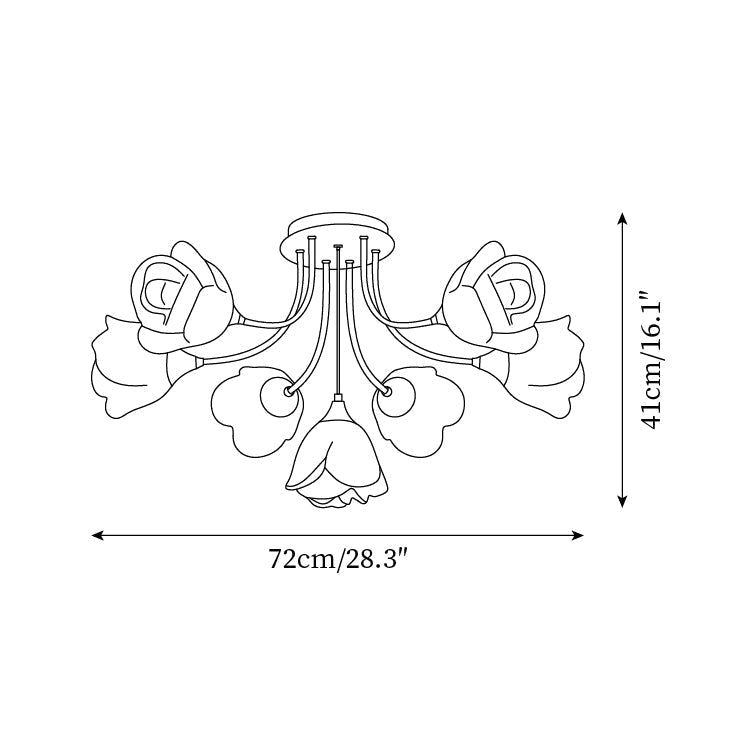 Rose Plafonnier Florale Abat-jour Romantique Lueur - Neutralighting