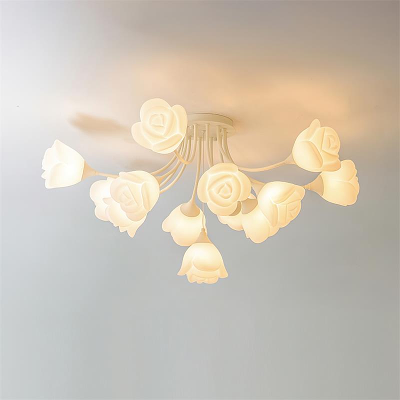 Rose Plafonnier Florale Abat-jour Romantique Lueur - Neutralighting