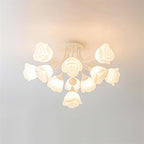 Rose Plafonnier Pétales Sculptés Lueur Douce - Neutralighting