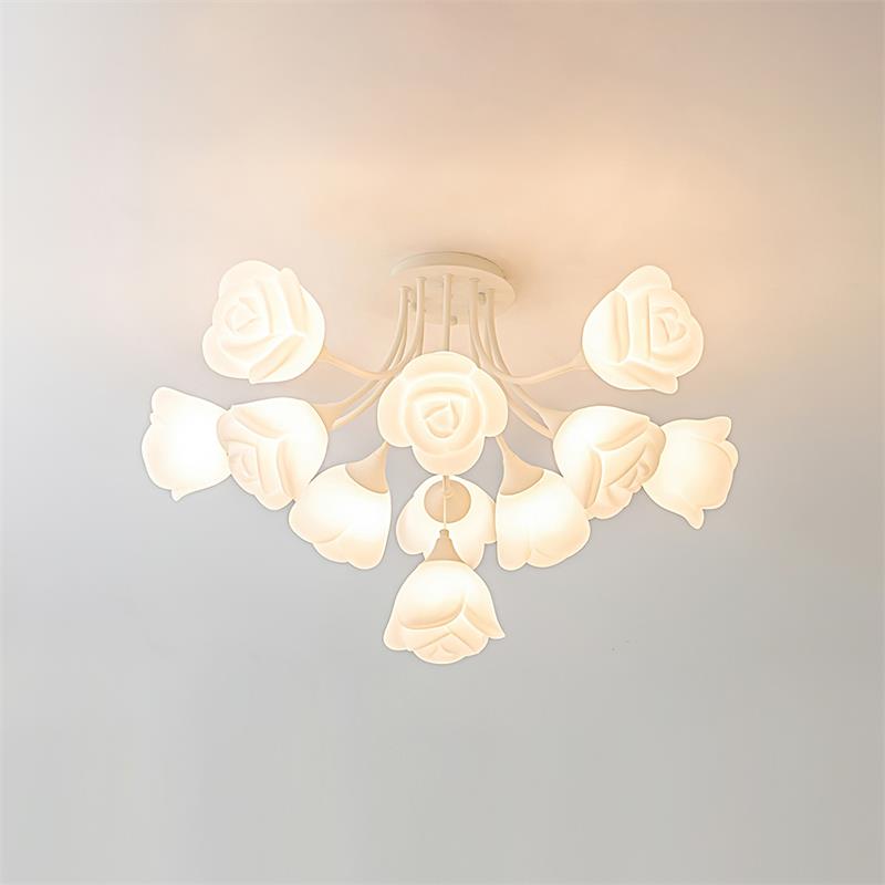 Rose Plafonnier Florale Abat-jour Romantique Lueur - Neutralighting