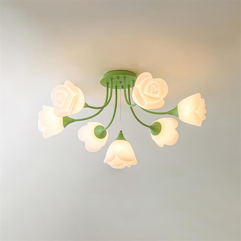 Rose Plafonnier Florale Abat-jour Romantique Lueur - Neutralighting