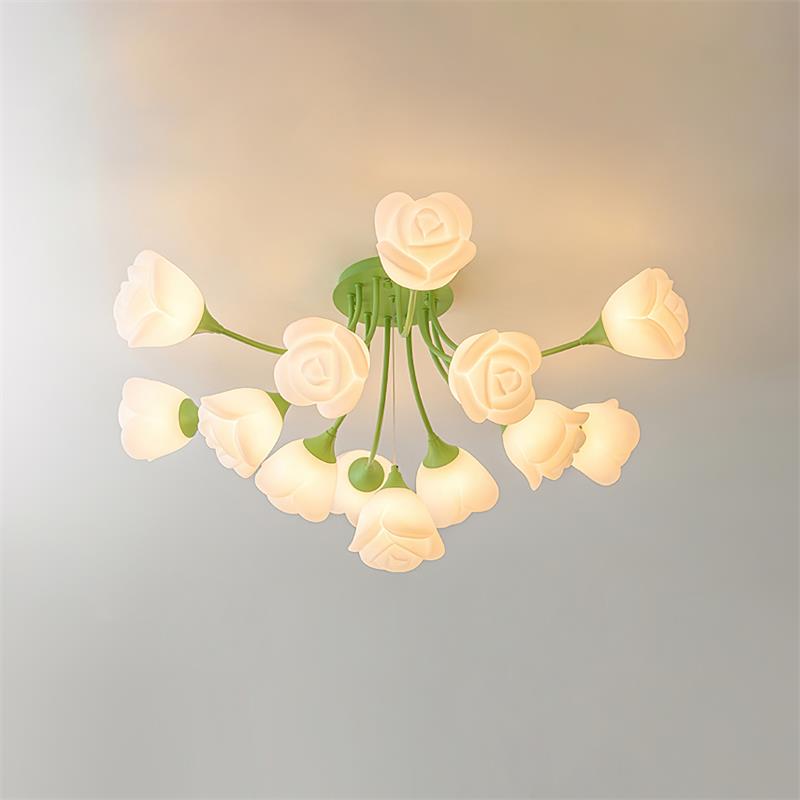 Rose Plafonnier Florale Abat-jour Romantique Lueur - Neutralighting
