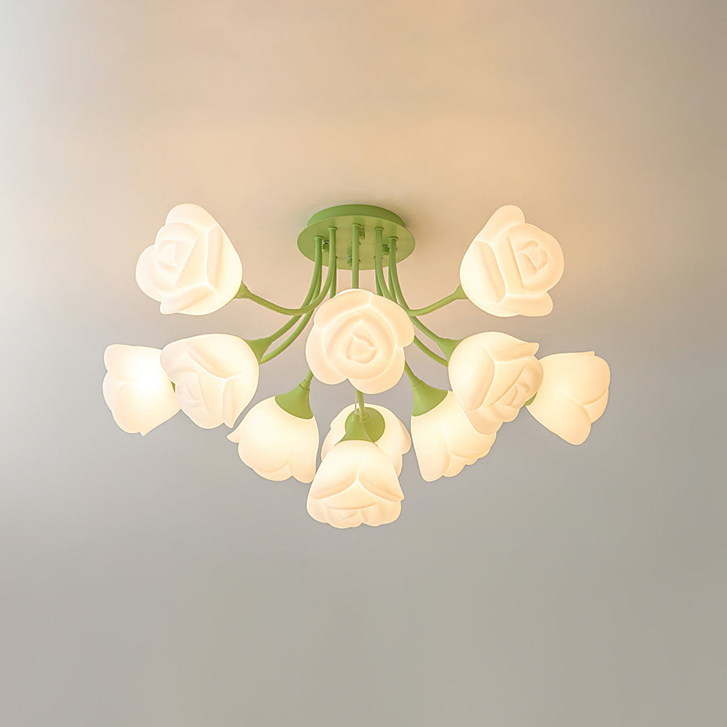 Rose Plafonnier Florale Abat-jour Romantique Lueur - Neutralighting