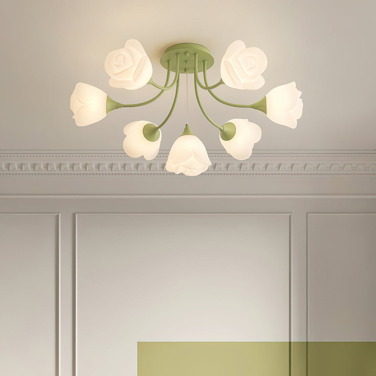 Rose Plafonnier Florale Abat-jour Romantique Lueur - Neutralighting