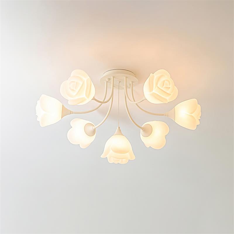 Rose Plafonnier Florale Abat-jour Romantique Lueur - Neutralighting