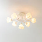 Rose Plafonnier Pétales Sculptés Lueur Douce - Neutralighting