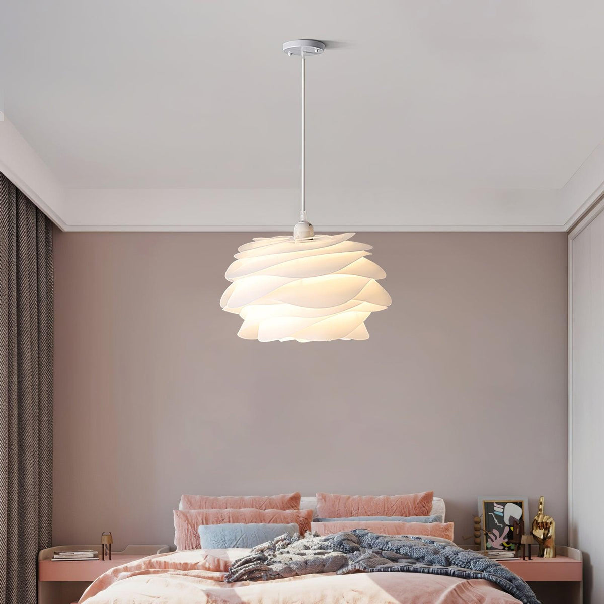 Solara Lampe suspendue en PVC motif rose floral superposé romantique - Neutralighting