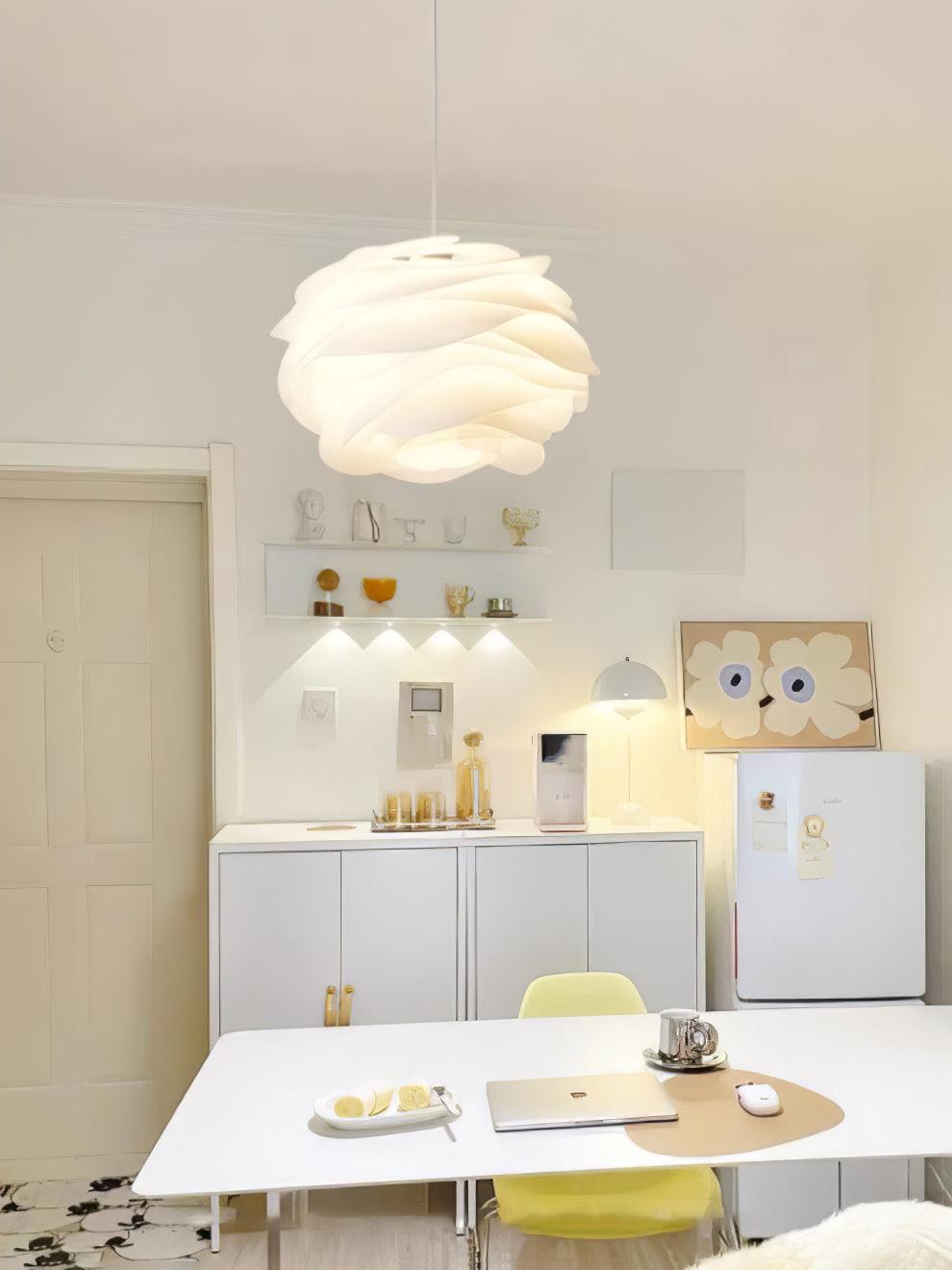 Solara Lampe suspendue en PVC motif rose floral superposé romantique - Neutralighting