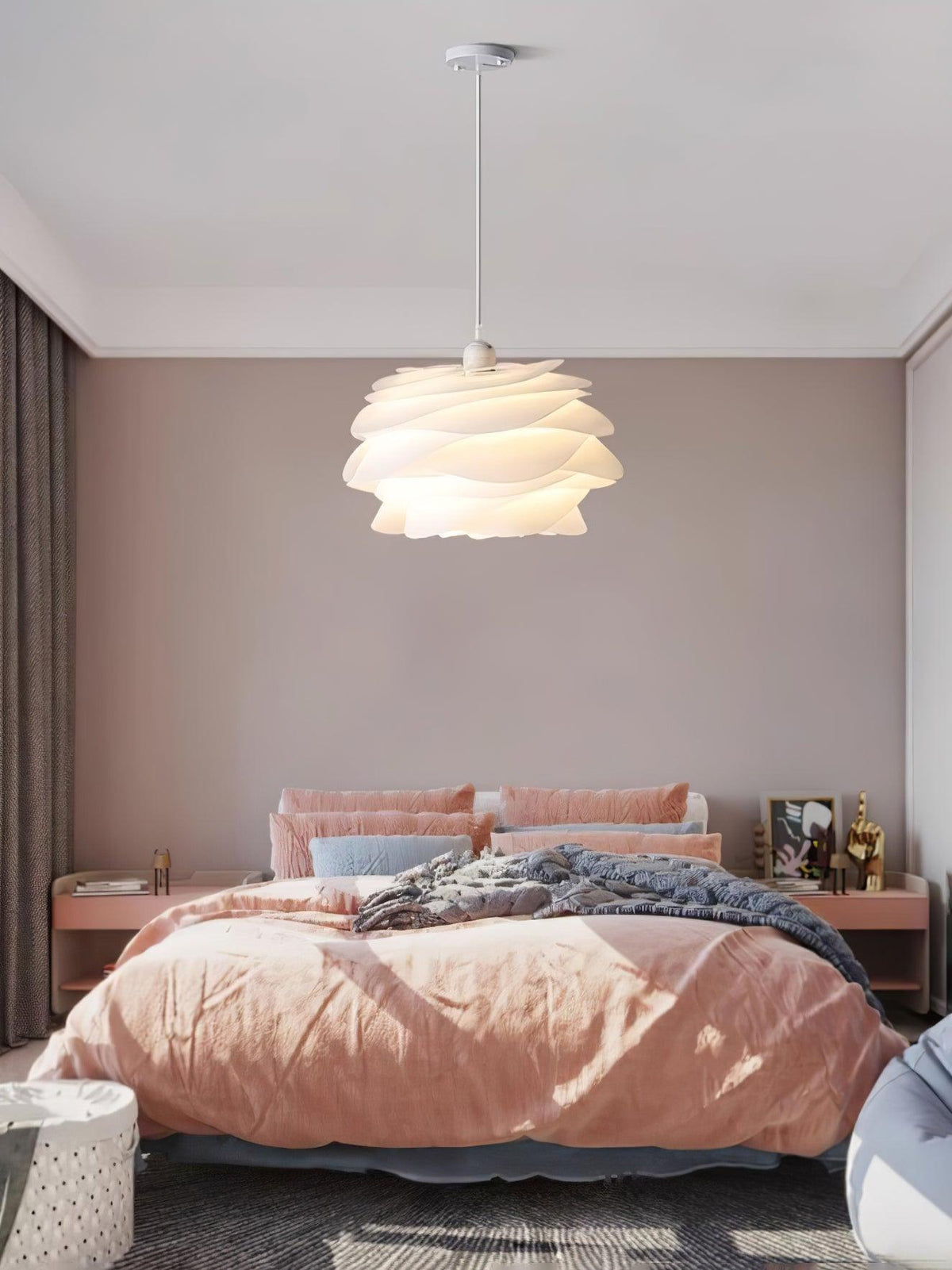 Solara Lampe suspendue en PVC motif rose floral superposé romantique - Neutralighting