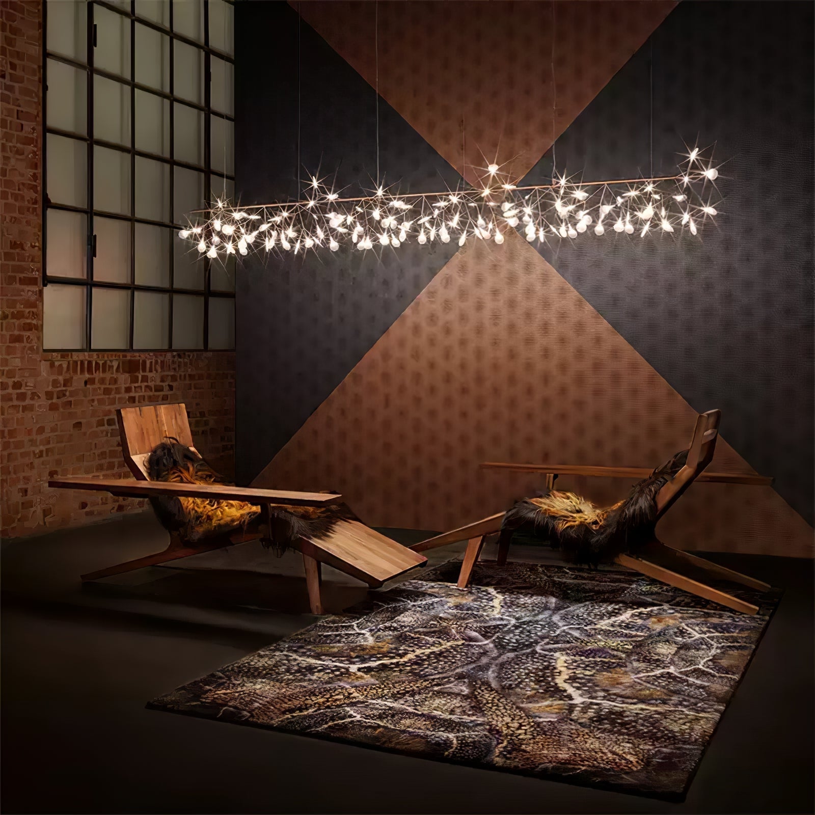 Lustra Chandelier Rose Gold Firefly LED Branch - Neutralighting