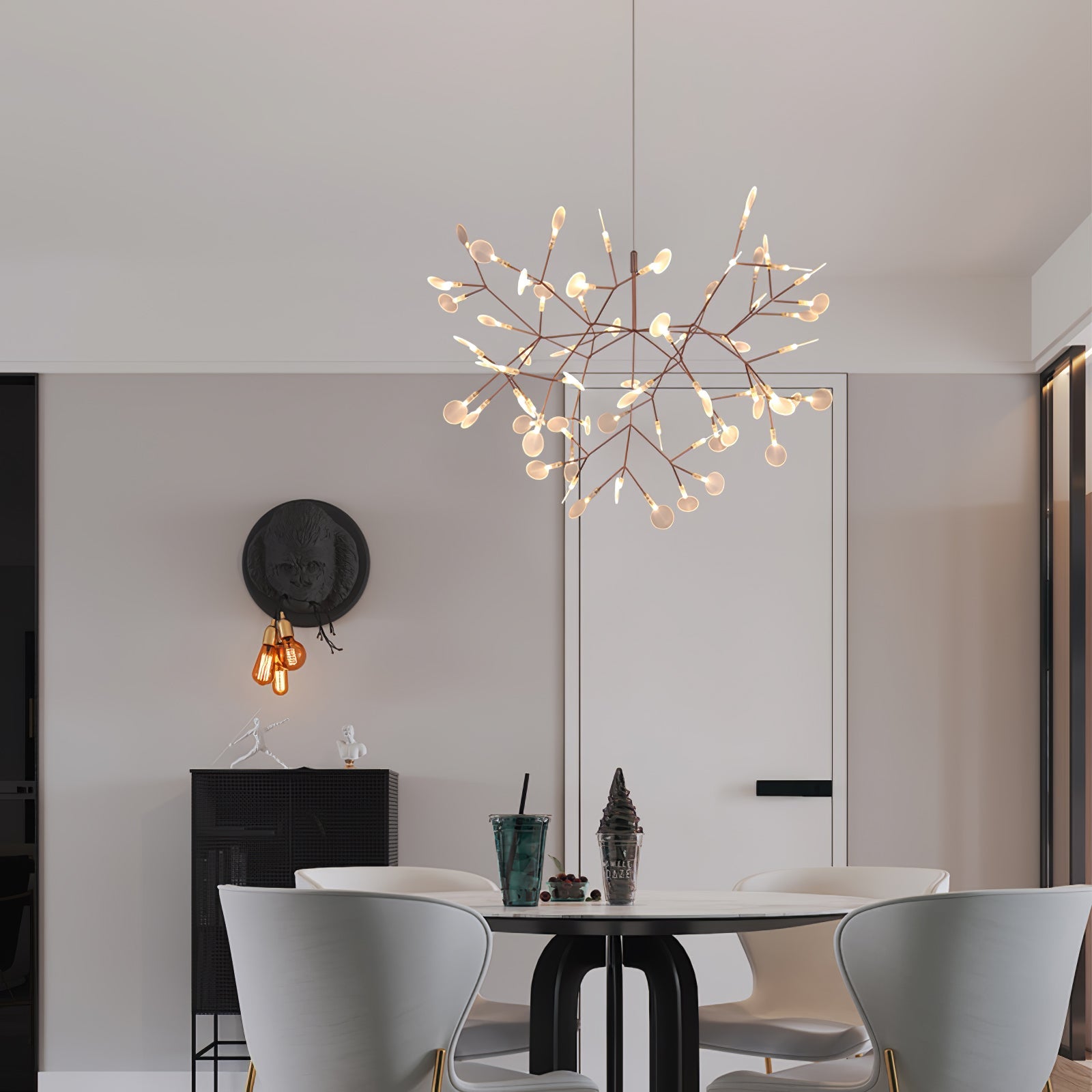 Lustra Chandelier Rose Gold Firefly LED Branch - Neutralighting