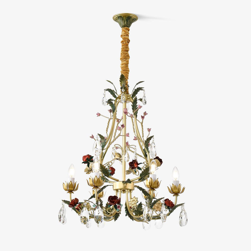Lustra Lustre Laiton Florale Rose Cristal Bougie - Neutralighting