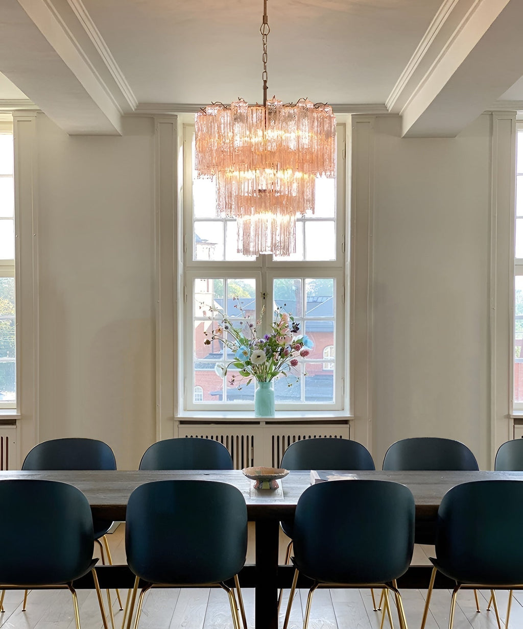 Aurora Lustre Rose Verre Tubes Superposé Moderne - Neutralighting