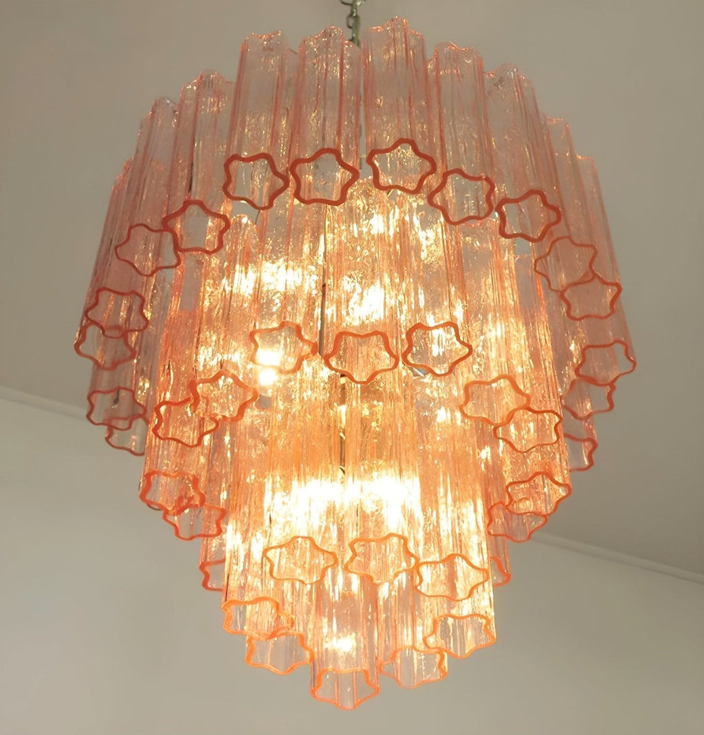 Aurora Lustre Rose Verre Tubes Superposé Moderne - Neutralighting