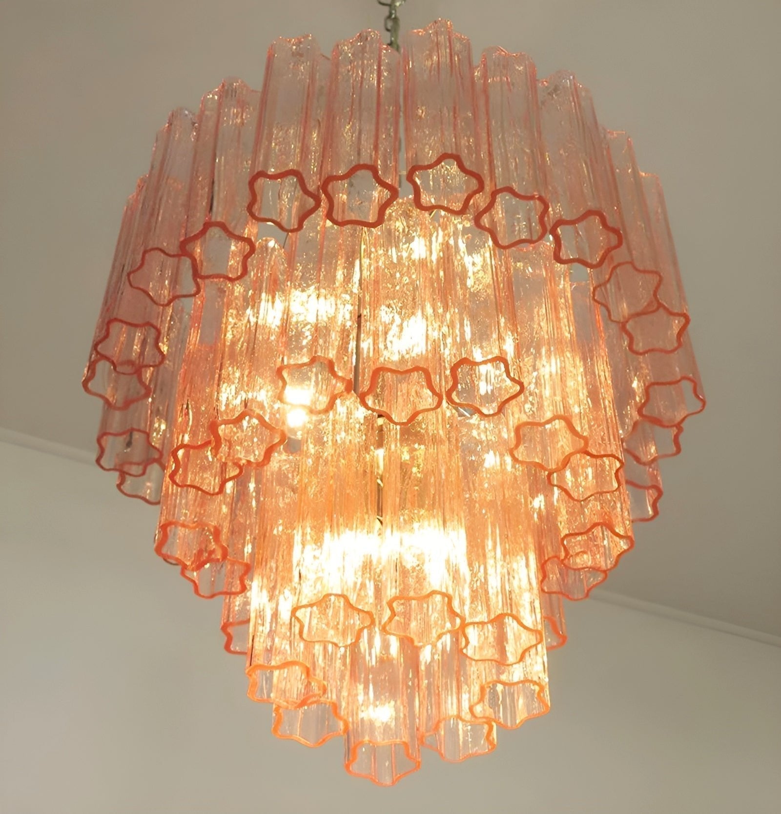 Aurora Lustre Rose Verre Tubes Superposé Moderne - Neutralighting
