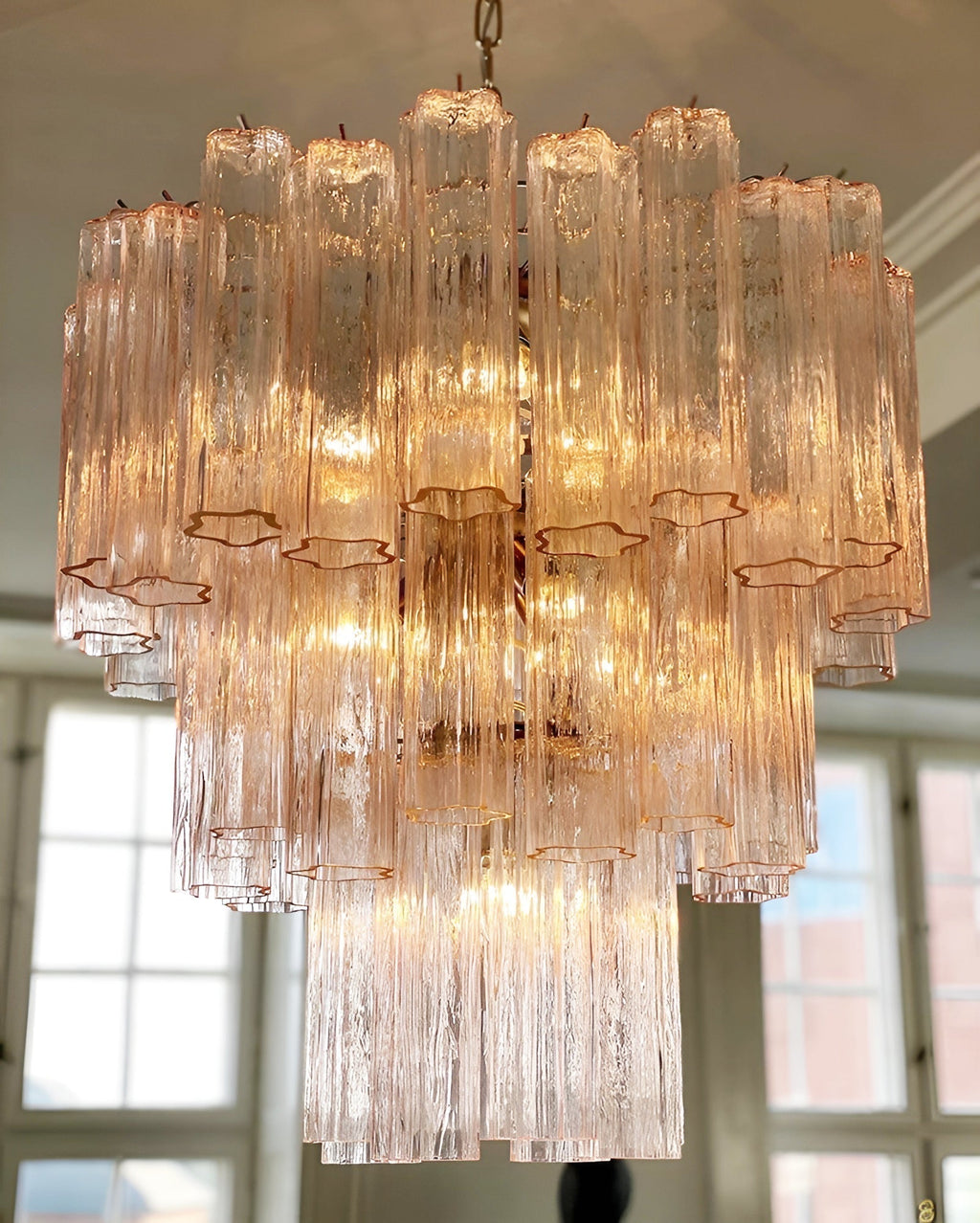 Aurora Lustre Rose Verre Tubes Superposé Moderne - Neutralighting