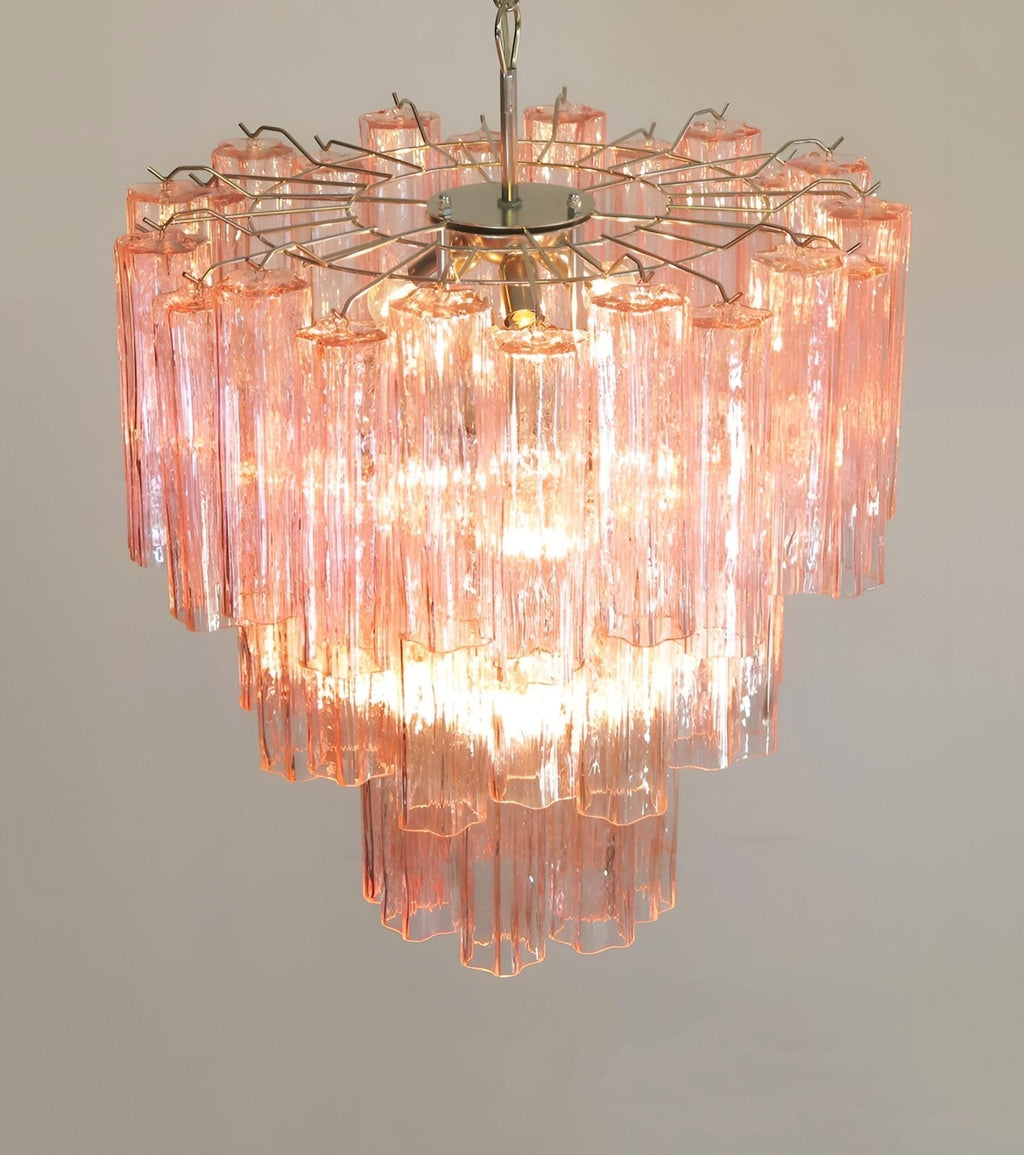 Aurora Lustre Rose Verre Tubes Superposé Moderne - Neutralighting