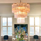 Aurora Lustre Rose Verre Tubes Superposé Moderne - Neutralighting