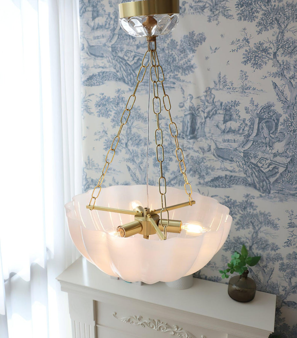 Lustra Lustre Verre Bol Laiton Chaîne - Neutralighting