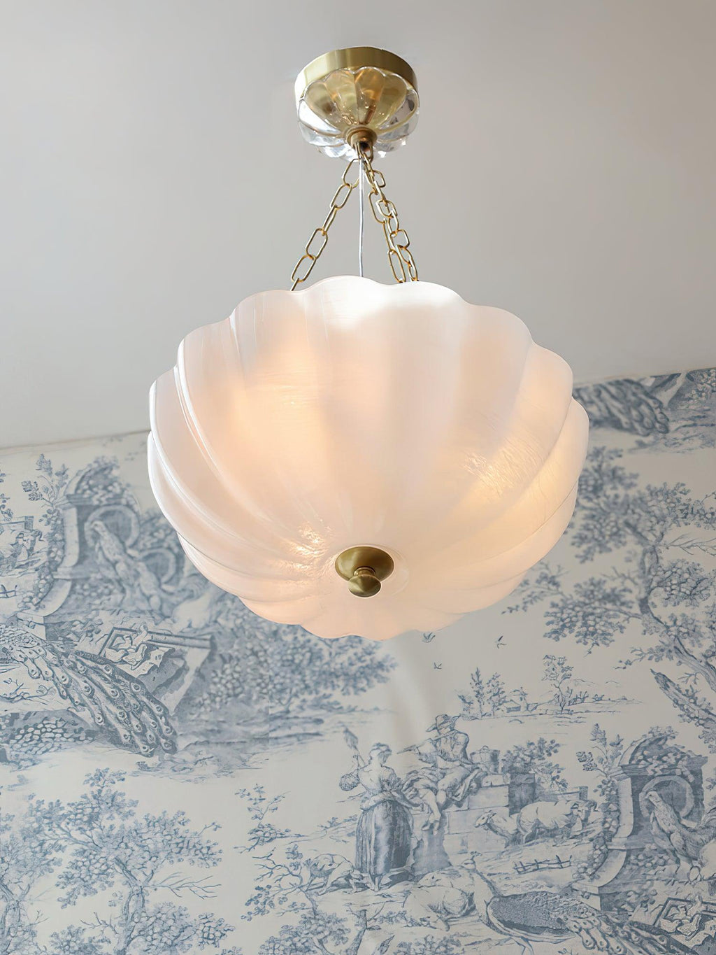 Lustra Lustre Verre Bol Laiton Chaîne - Neutralighting
