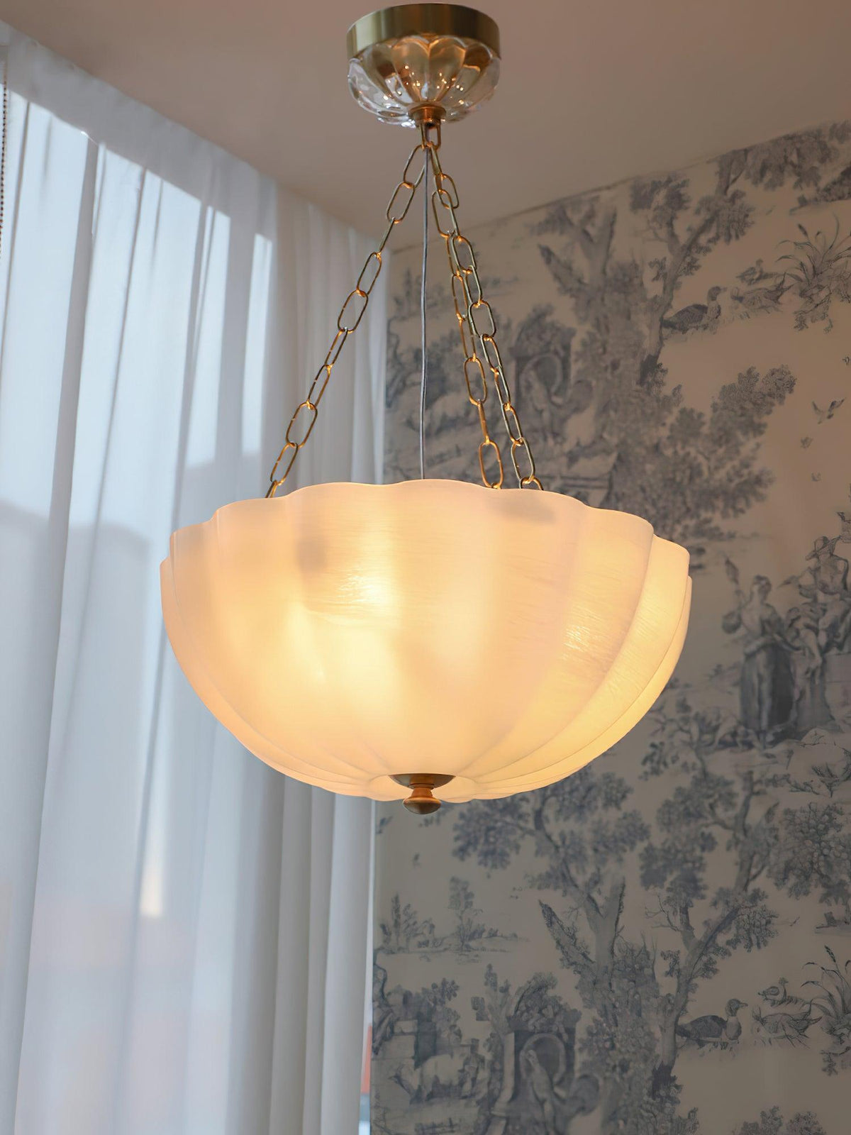 Lustra Lustre Verre Bol Laiton Chaîne - Neutralighting