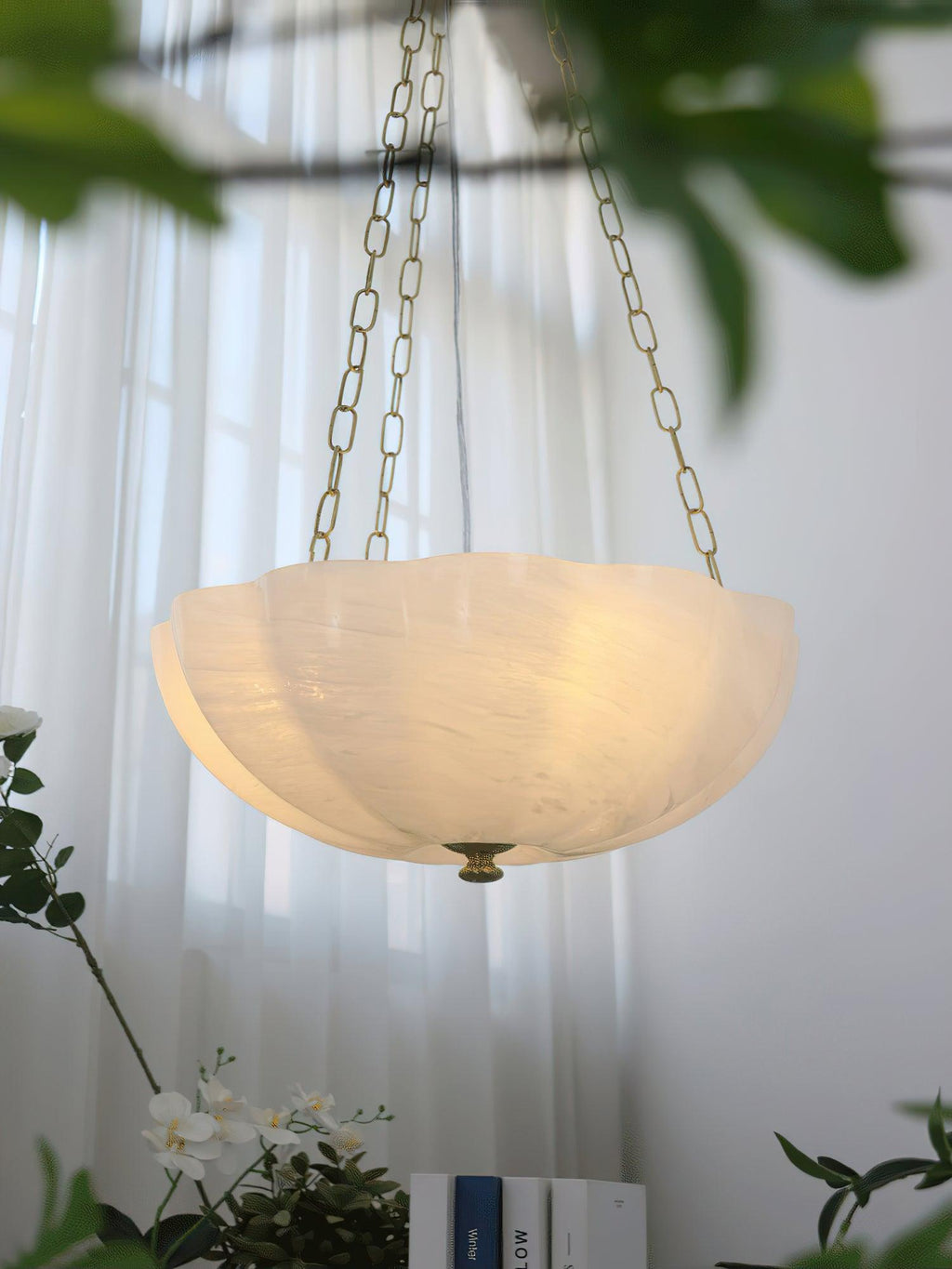Lustra Lustre Verre Bol Laiton Chaîne - Neutralighting