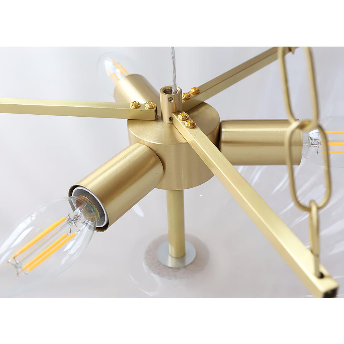 Lustra Lustre Verre Bol Laiton Chaîne - Neutralighting