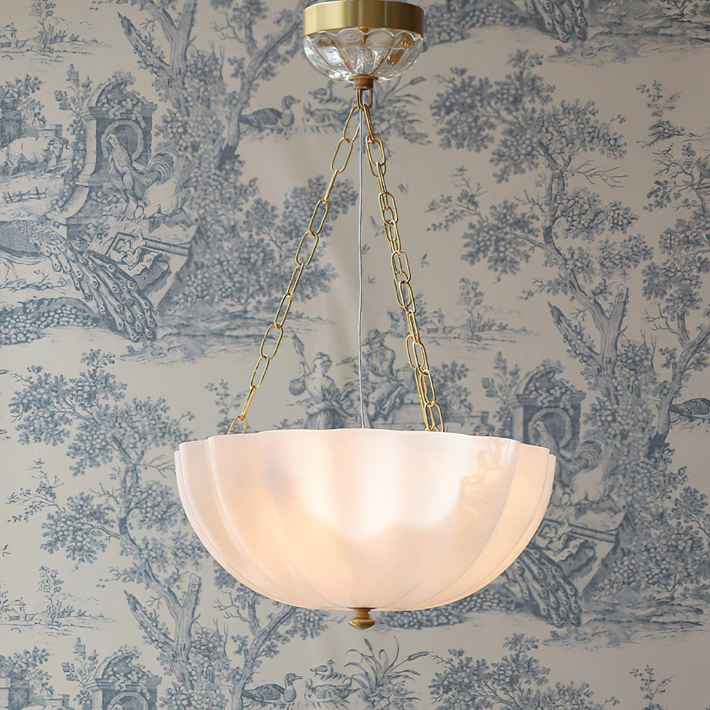 Lustra Lustre Verre Bol Laiton Chaîne - Neutralighting