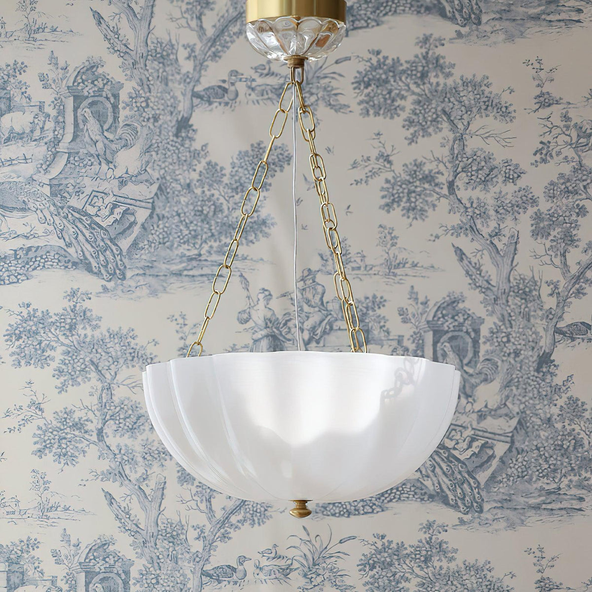 Lustra Lustre Verre Bol Laiton Chaîne - Neutralighting