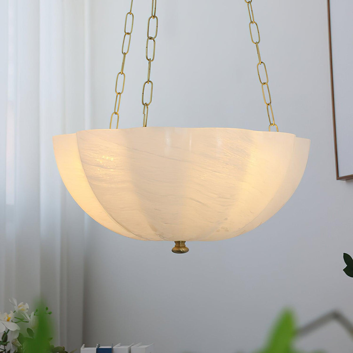 Lustra Lustre Verre Bol Laiton Chaîne - Neutralighting