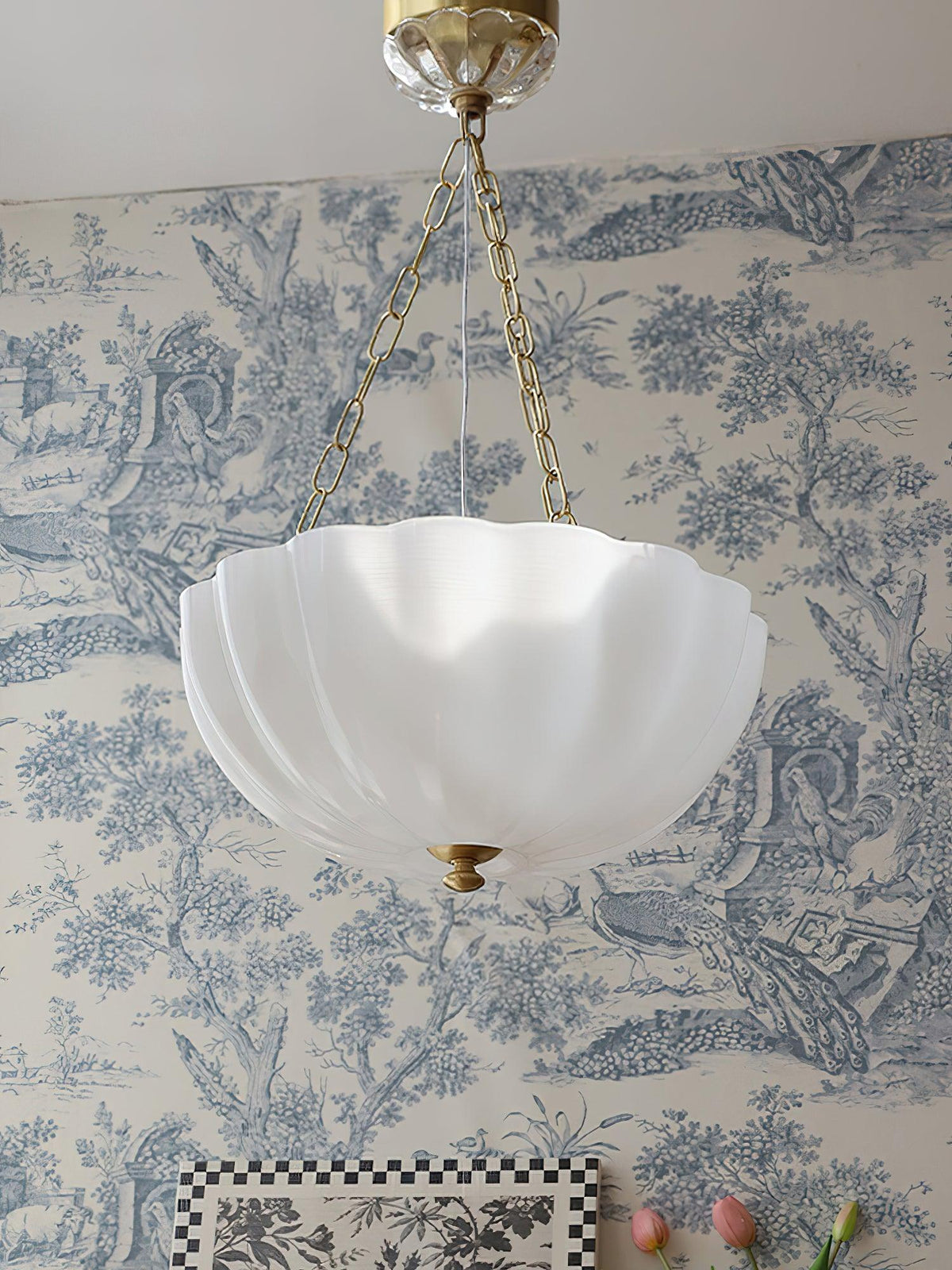 Lustra Lustre Verre Bol Laiton Chaîne - Neutralighting